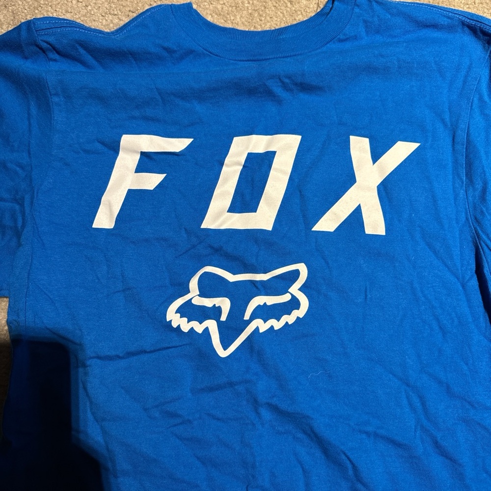 Fox Short Sleeve Tee in Bright Blue with White Logo